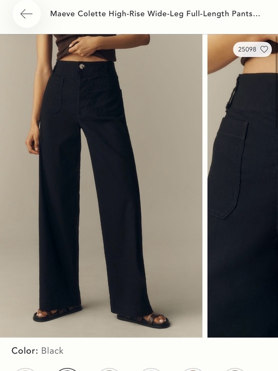 Maeve Pants - Maeve Colette High-Rise Wide-Leg Pants in Black